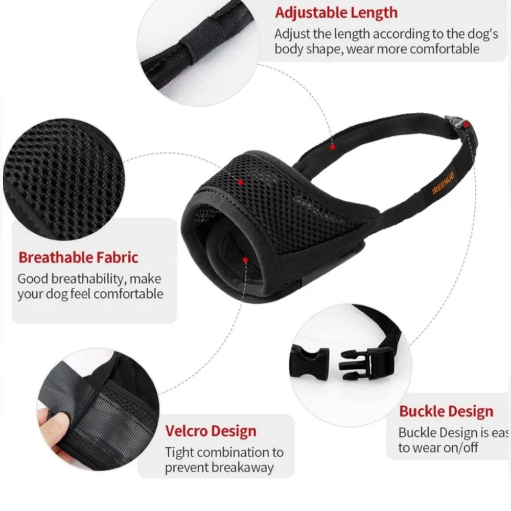 SALE!! Double velcro closure soft muzzle anti chewing